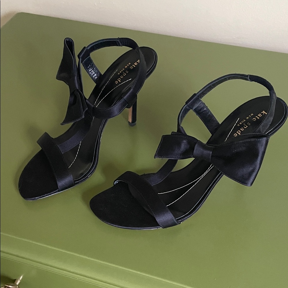 Kate Spade Black Heels with Bow Accent